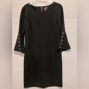 Liz Claiborne Womens Black Dress 12 Bell Sleeves Polyester RN 93677